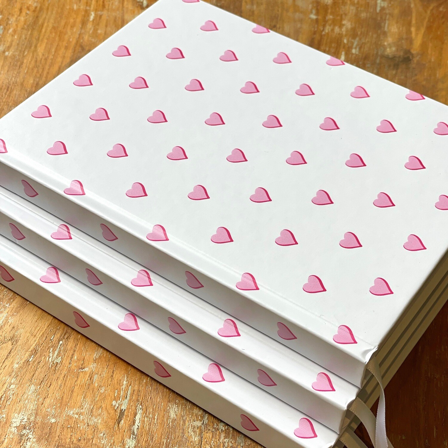 Hardback Notebook, Pink Hearts