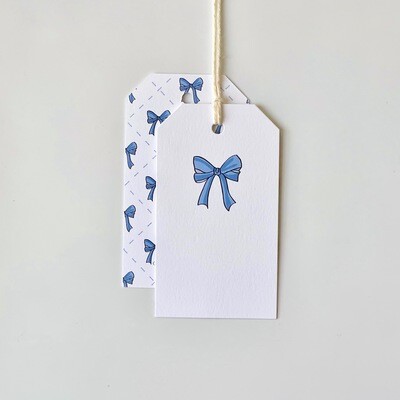 Gift Tag - Bow, Blue
