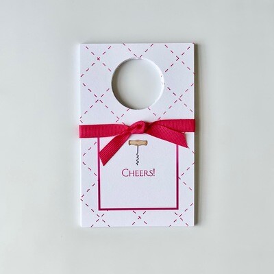 Wine Tags - Corkscrew, Pink