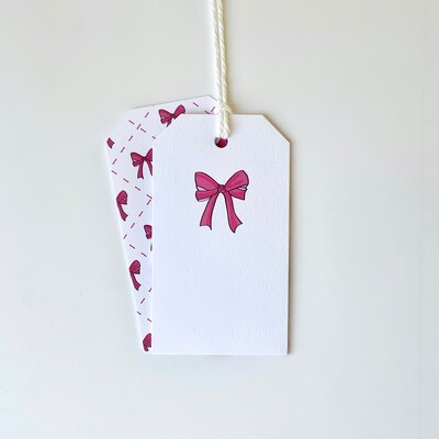 Gift Tag - Bow, Pink