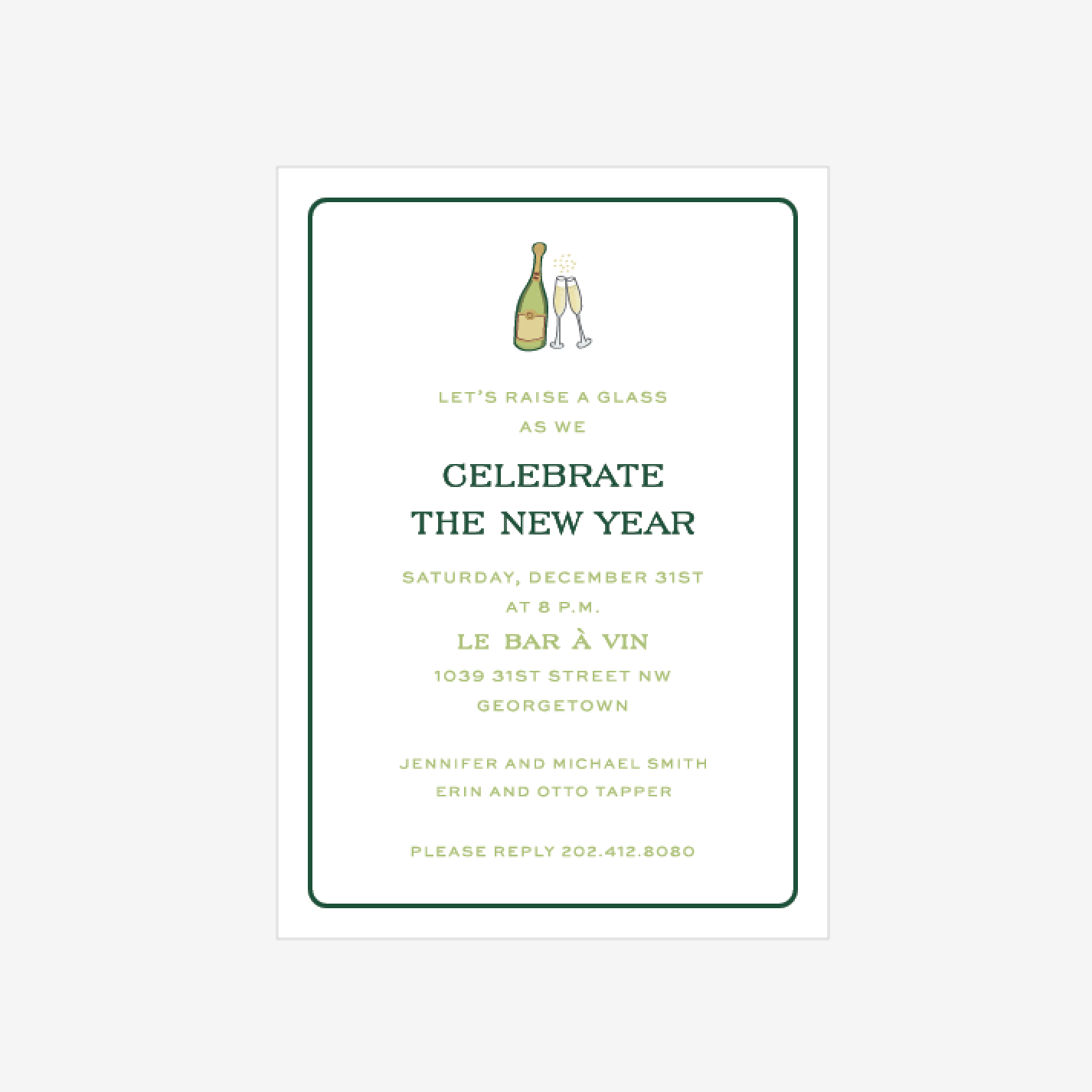 Bubbly New Year Invitation
