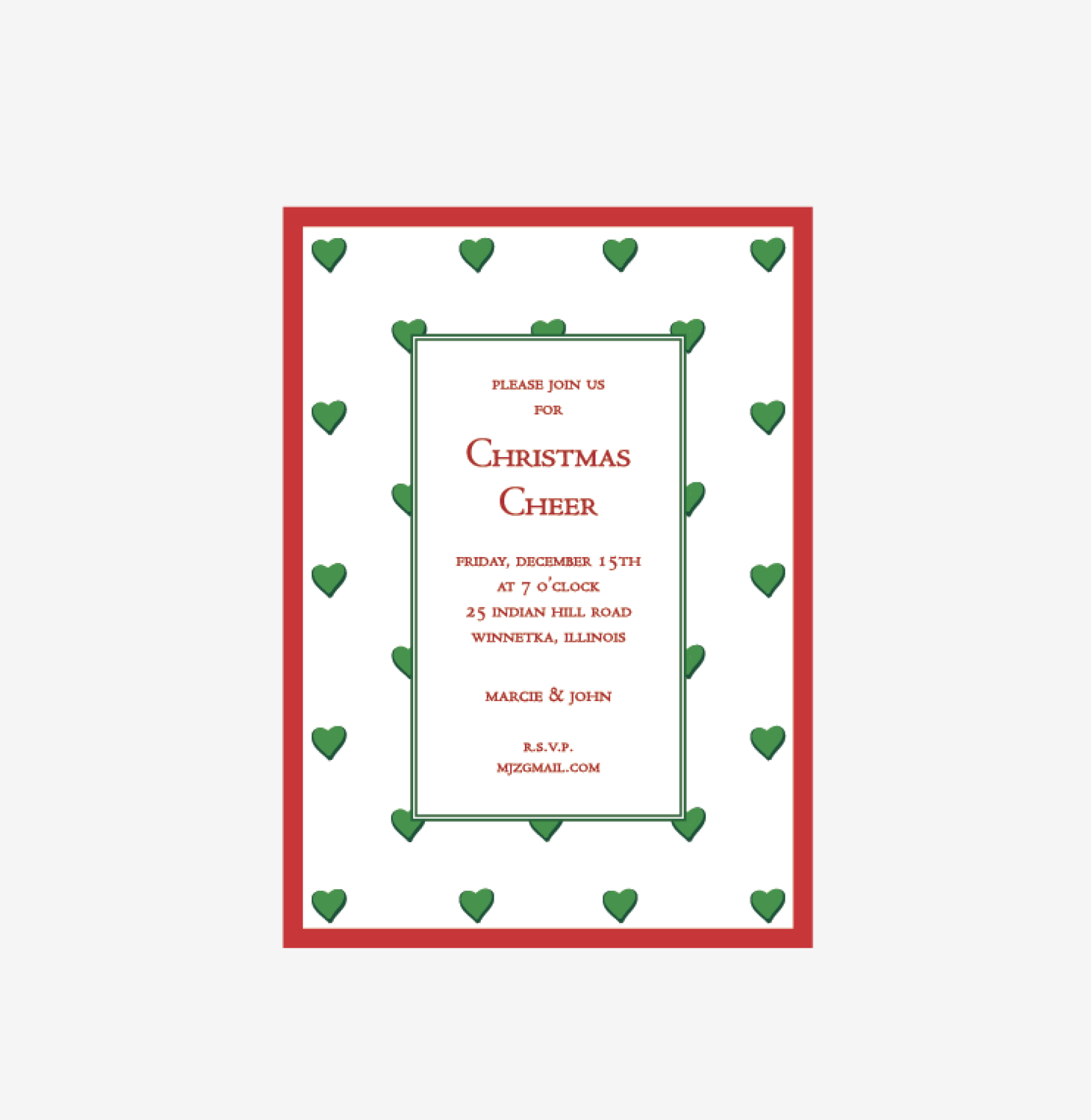Sweet Heart, Green Invitation