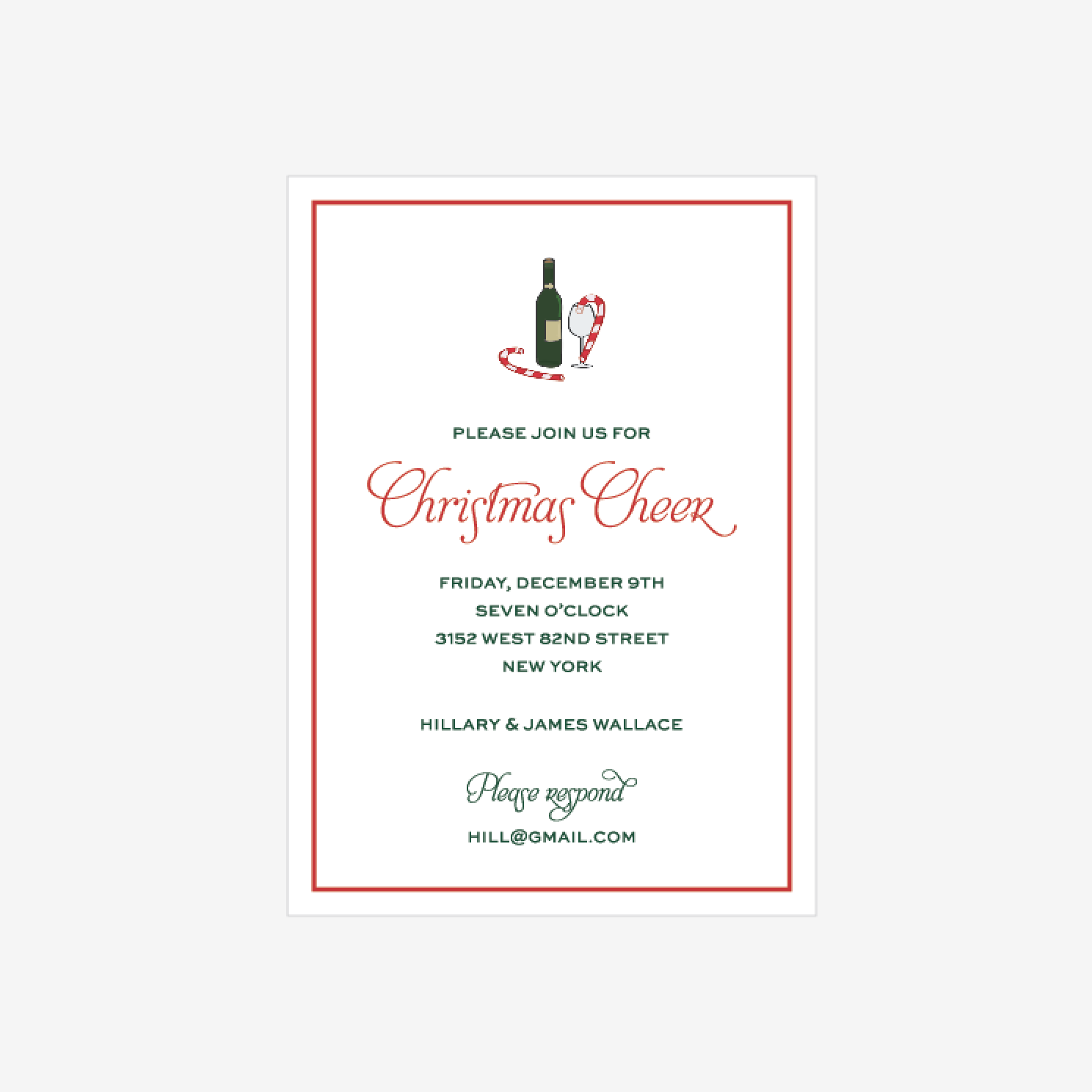 Holiday Wine Invitation