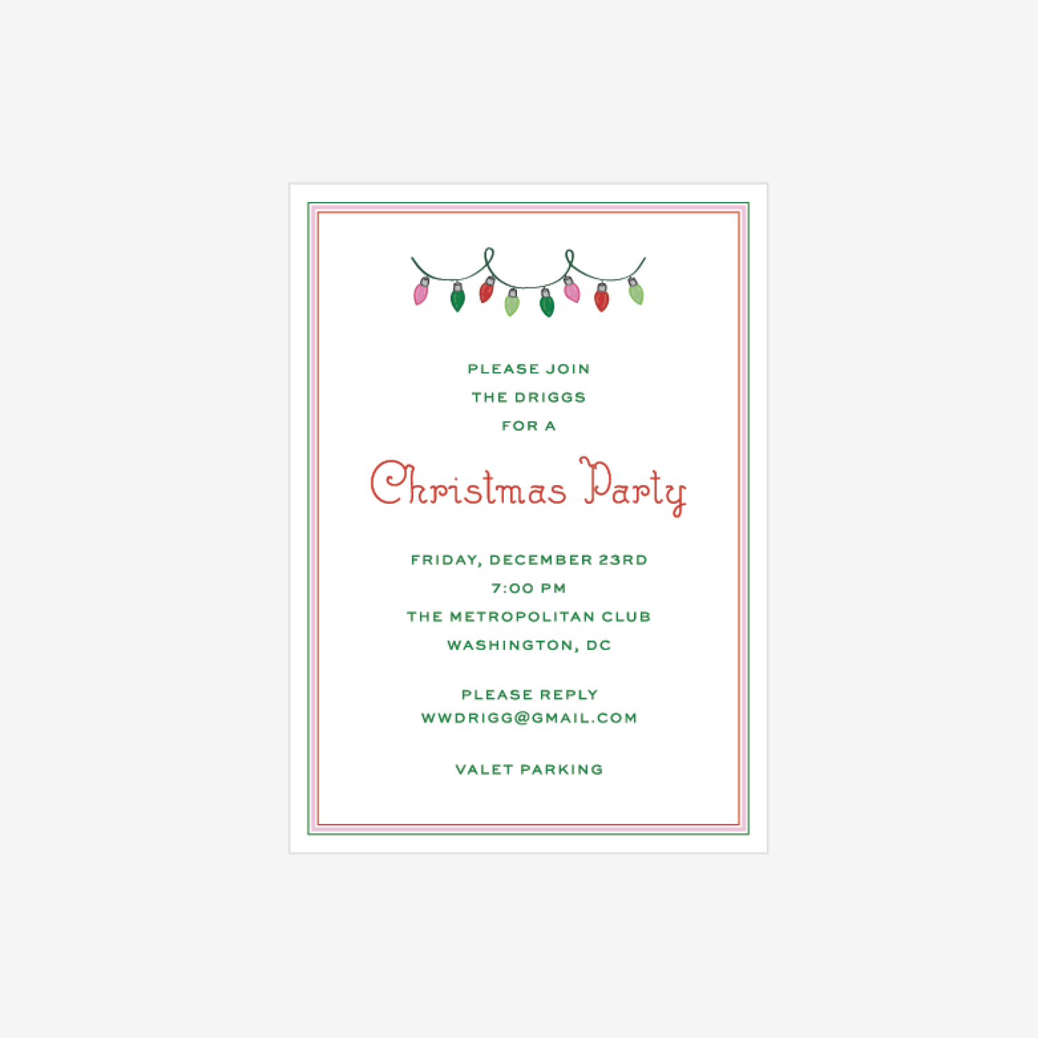 Holiday Lights Invitation