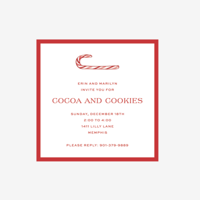 Candy Cane Invitation