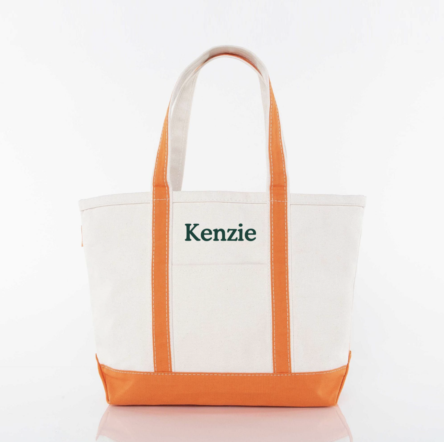 Classic Tote Bag, Orange Trim - Name