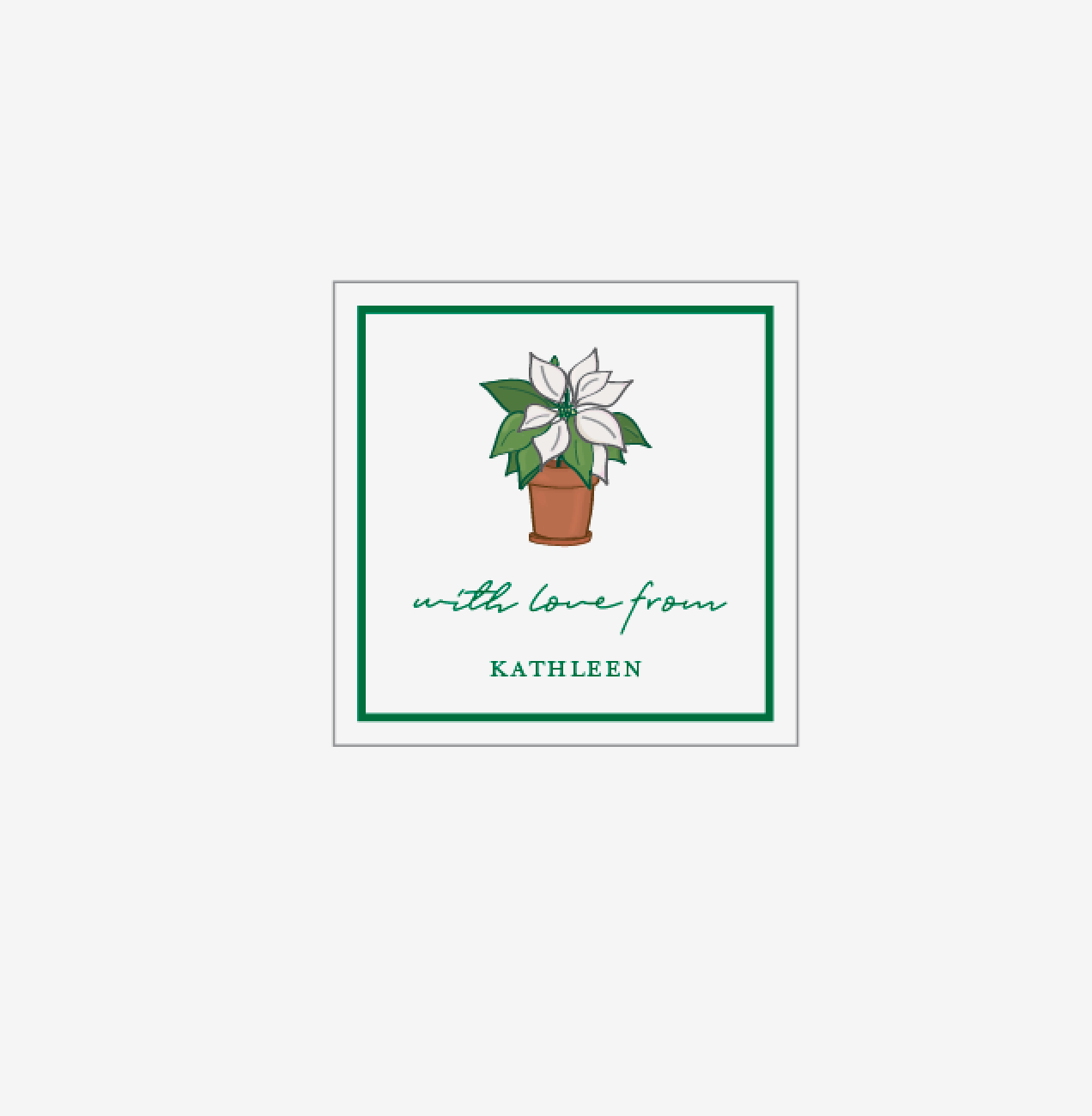 Poinsettia, White - Personalized Gift Stickers