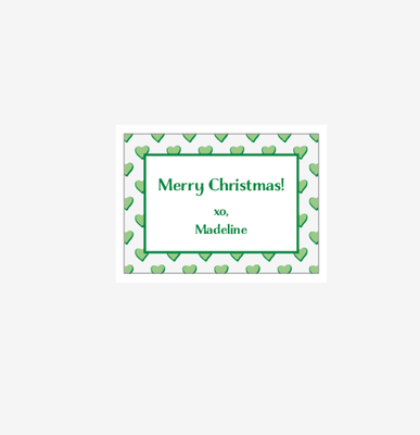Sweet Hearts, Green - Personalized Gift Stickers