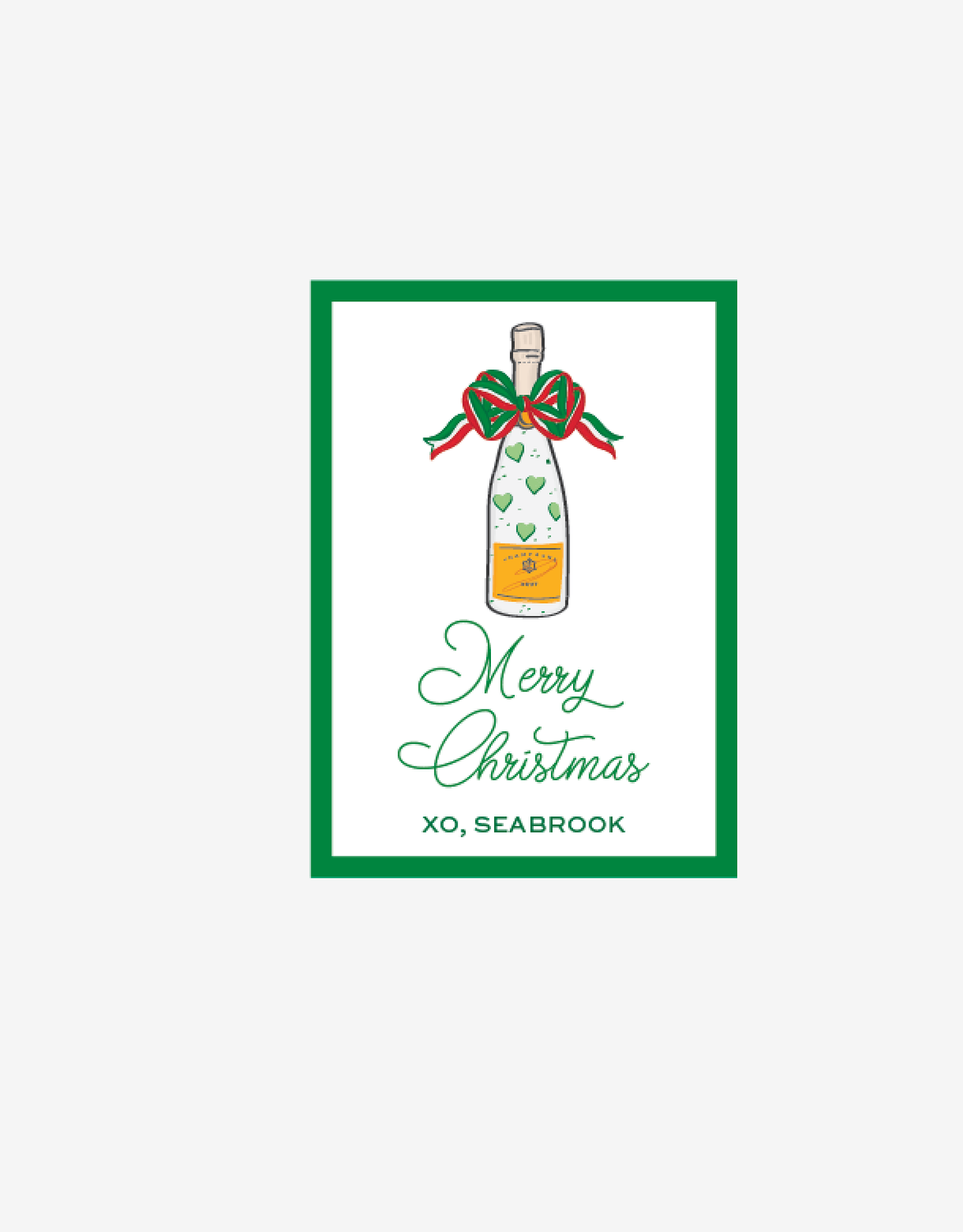 Holiday Painted Champagne - Personalized Gift Stickers