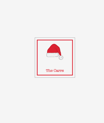 Santa Hat, Square - Personalized Gift Stickers