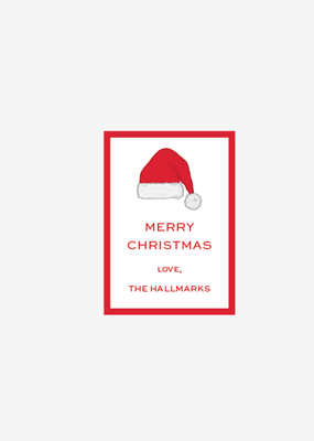 Santa Hat, Rectangle - Personalized Gift Stickers