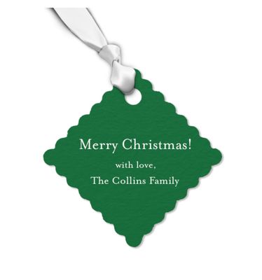 Gift Tag, Diamond Scallop, Merry Christmas