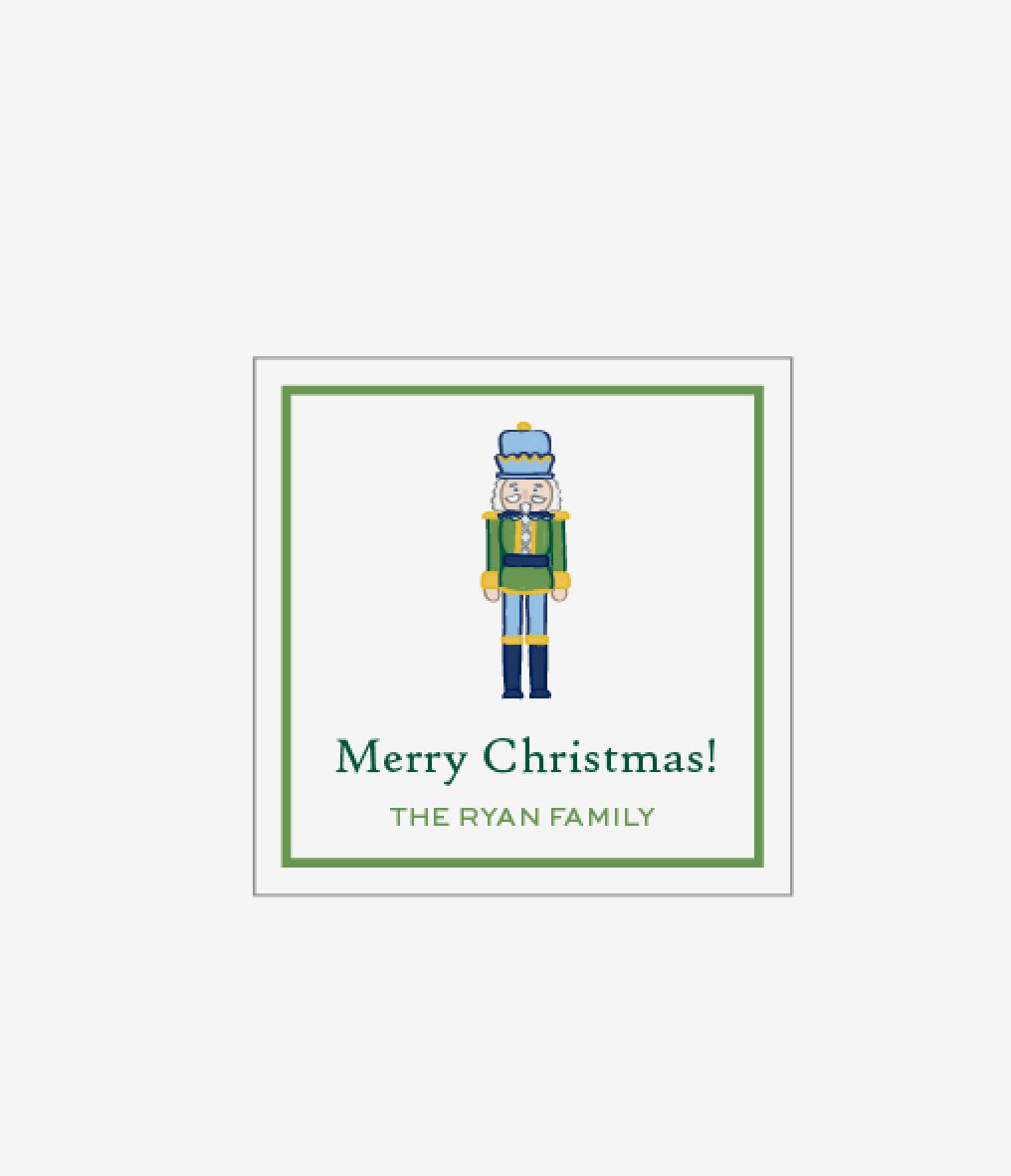 Nutcracker 25, Blue &amp; Green - Gift Stickers