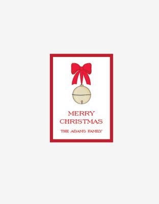 Jingle Bell, Red Bow - Personalized Gift Stickers