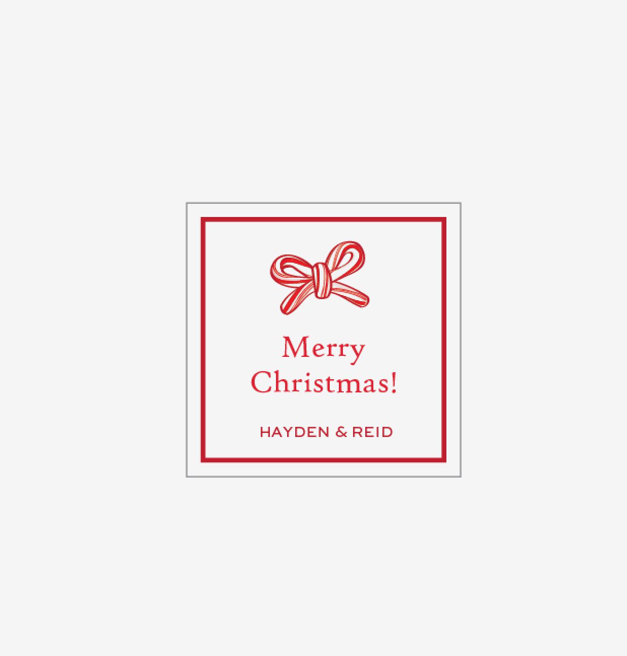 Peppermint Bow - Personalized Gift Stickers