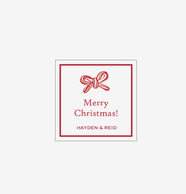 Peppermint Bow - Personalized Gift Stickers