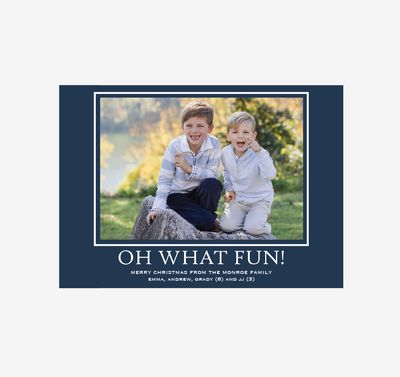 Oh What Fun, Navy - Photo Mount Card