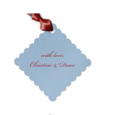Gift Tag, Diamond Scallop, with love