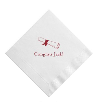 Custom Cocktail Napkins - Diploma