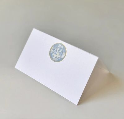 Plate, Blue Place Card