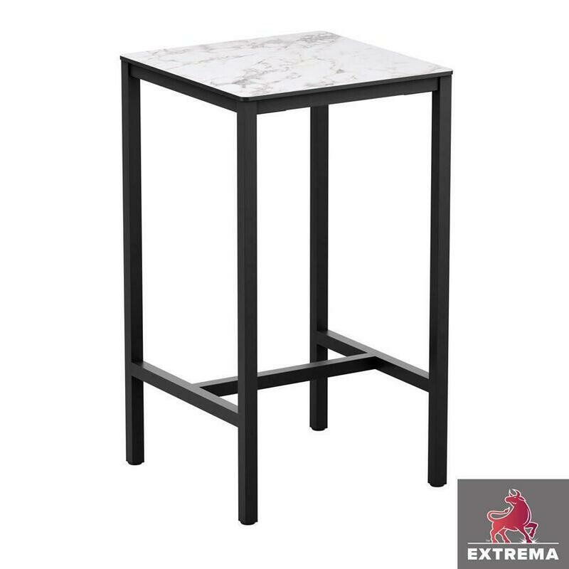 Extrema White Marble Top Poseur Table, Choose Size: 69 X 69cm