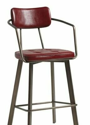 Auzet Bar Stool, Choose Colour: Vintage Red