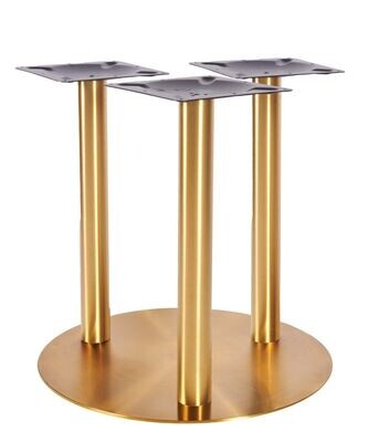 Zeus XL Round Dining Table Base (3 Column) - Vintage Brass