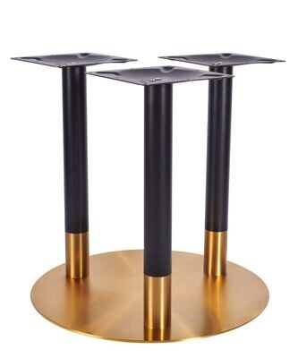 Zeus XL Round Dining Table Base (3 Columns) - Vintage Brass/Black