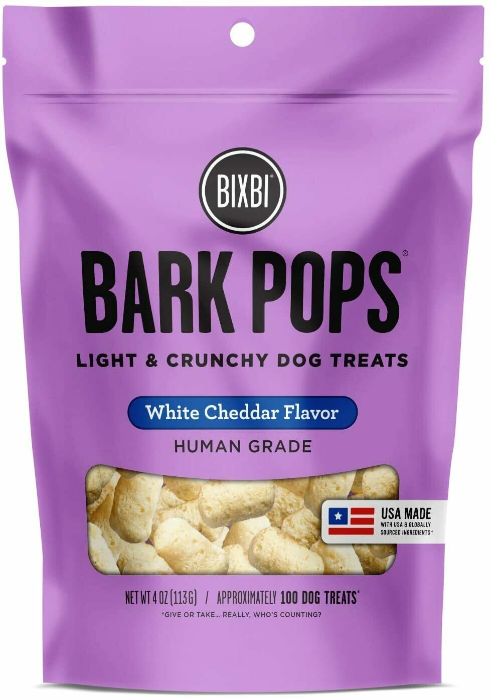Bixbi White Cheddar Bark Pops 4oz