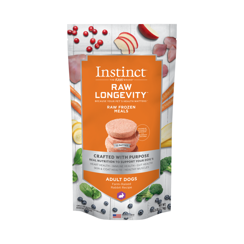 Instinct Longevity Adult Frozen Rabbit Patties 6lb