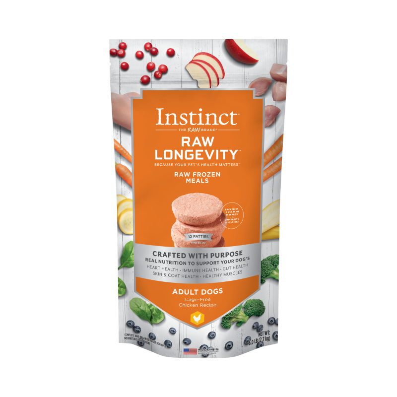 Instinct Longevity Adult Frozen Chicken Patties 6lb