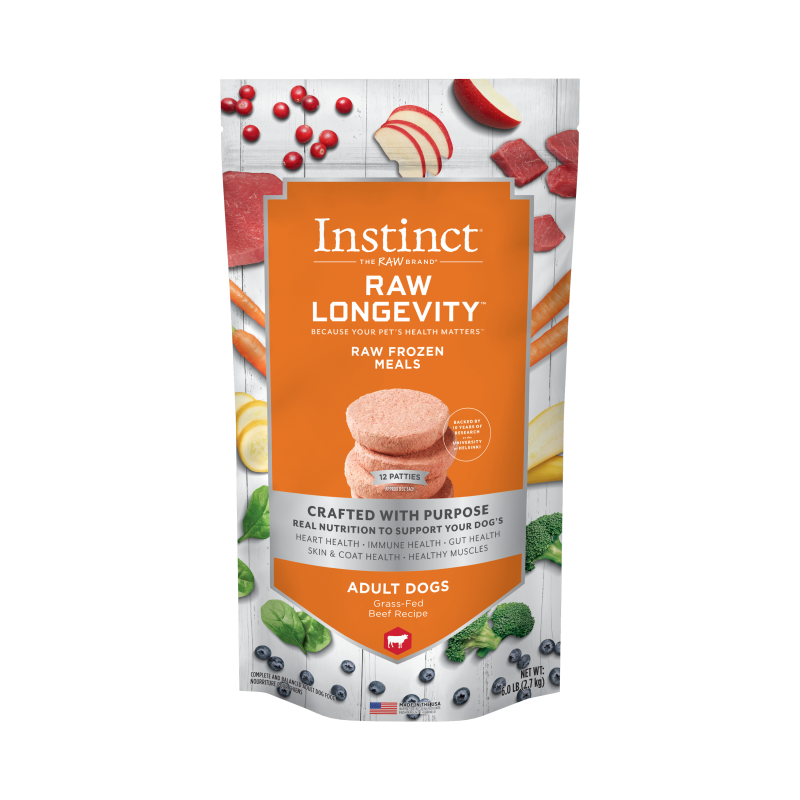Instinct Longevity Adult Frozen Beef Patties 6lb