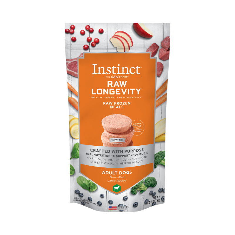 Instinct Longevity Adult Frozen Lamb Patties 6lb