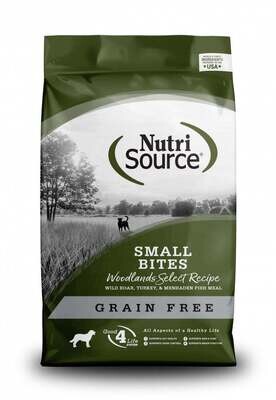 NutriSource Grain Free Small Bites Woodlands Select 5lb