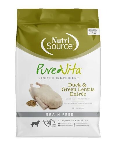 Pure Vita Grain Free Duck &amp; Green Lentils 25lb