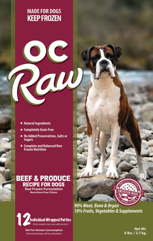 OC Raw Frozen Beef &amp; Produce 6lb