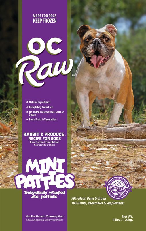 OC Raw Frozen Rabbit &amp; Produce 4lb