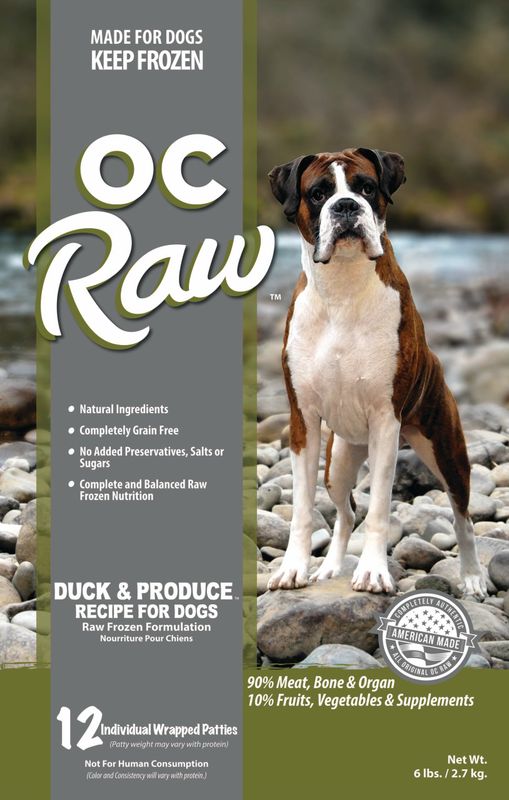 OC Raw Frozen Duck &amp; Produce 6lb