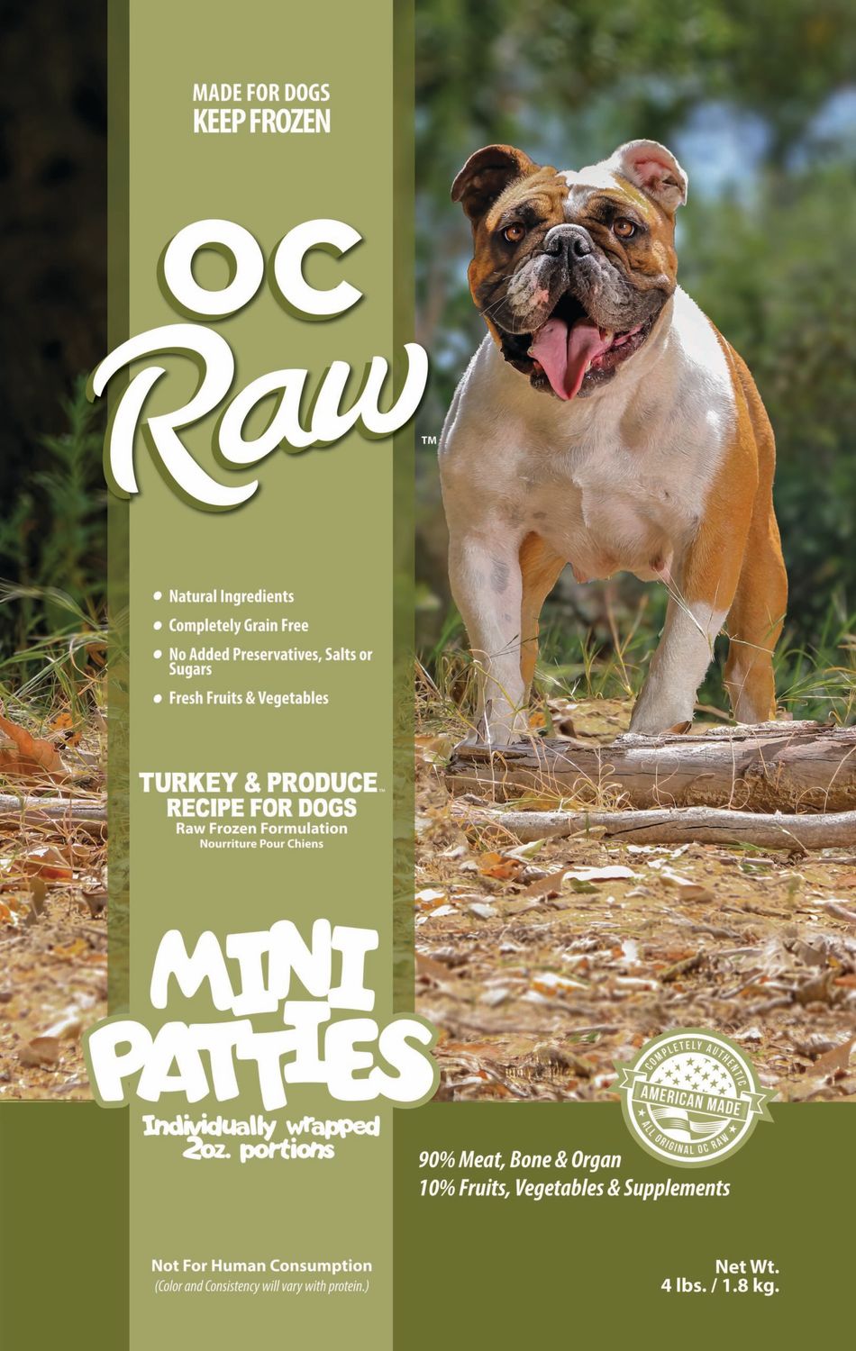 OC Raw Frozen Turkey &amp; Produce 4lb