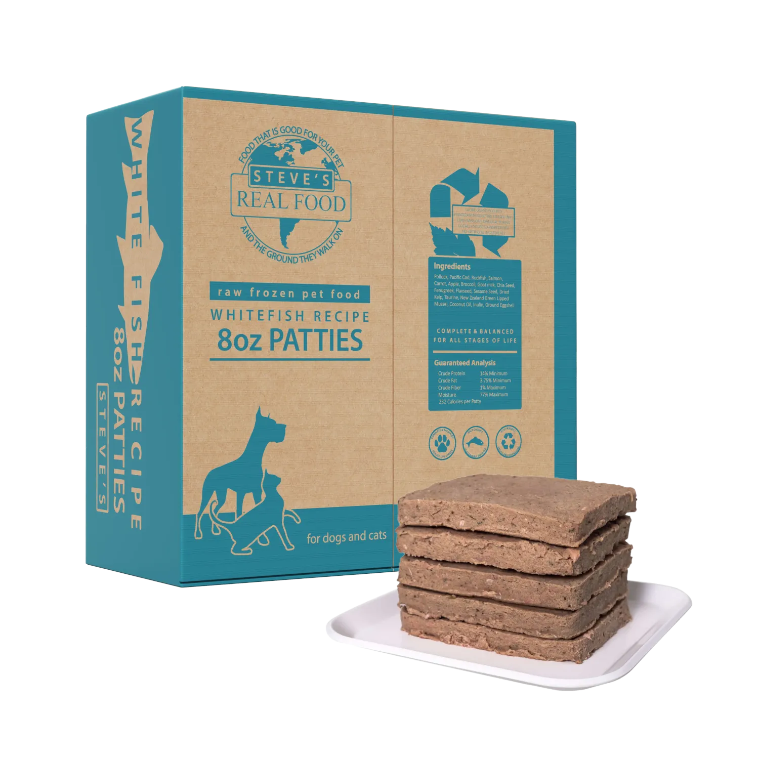 Steve&#39;s Frozen Whitefish 14lb Patties