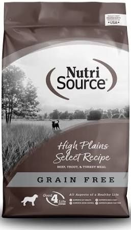 NutriSource Grain Free High Plains Select 26lb