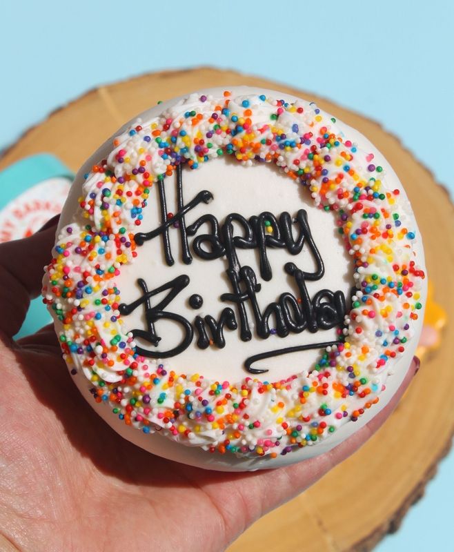 Nauti Dog Birthday Cake 4" - White