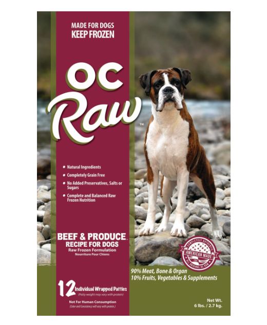 OC Raw Frozen Beef &amp; Produce 6lb