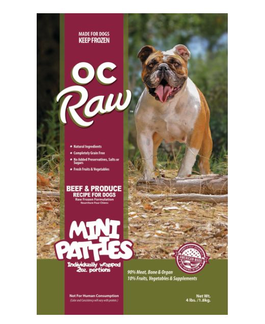 OC Raw Frozen Beef &amp; Produce 4lb
