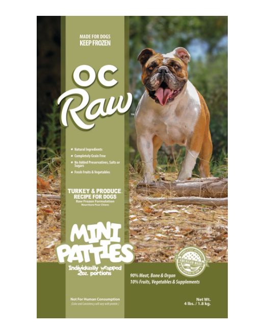 OC Raw Frozen Turkey &amp; Produce 4lb