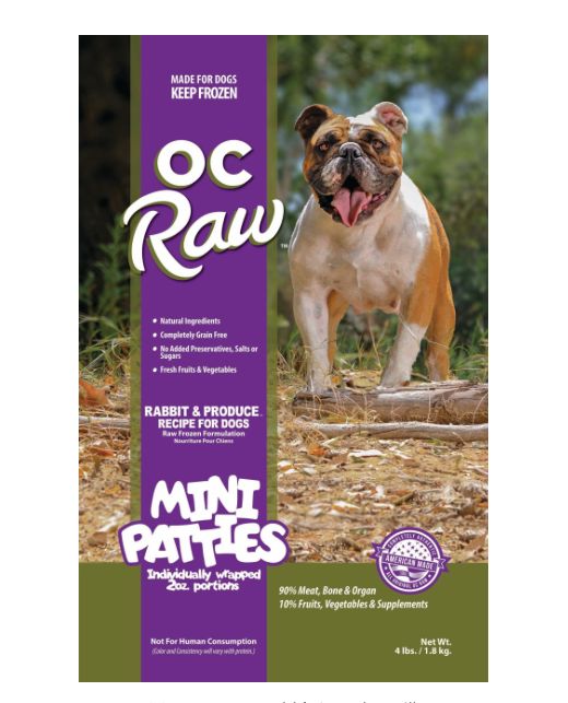 OC Raw Frozen Rabbit &amp; Produce 4lb