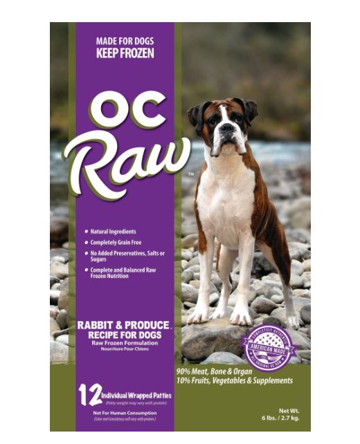 OC Raw Frozen Rabbit &amp; Produce 6lb