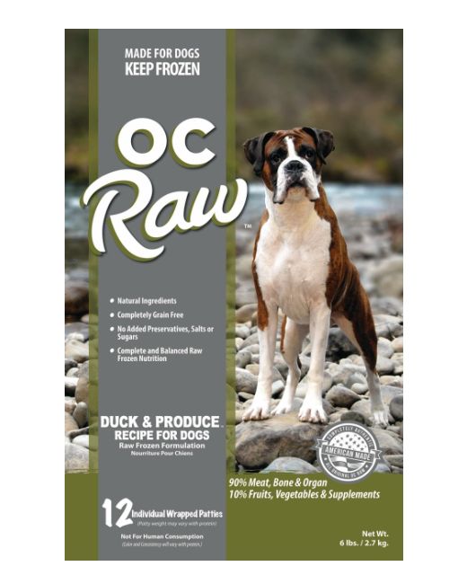 OC Raw Frozen Duck &amp; Produce 6lb