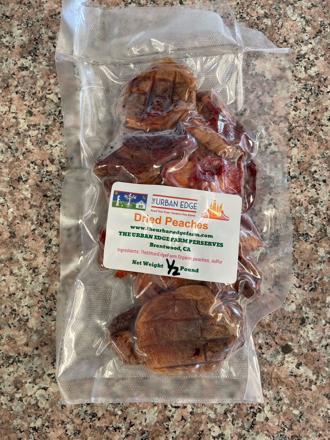 Dried Organic Peaches 1/2 lb