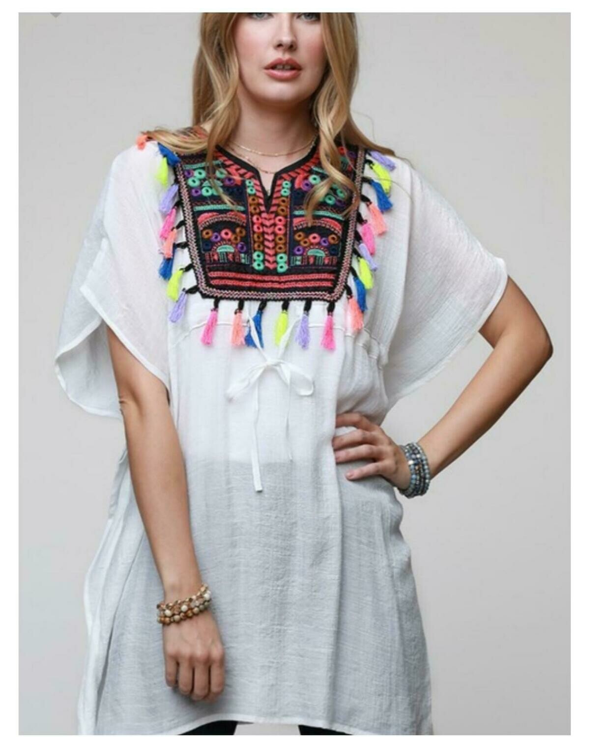 Semi Sheer Empire Lovely Cover Up White